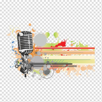 White and gray condenser microphone illustration, Background music Concert, watercolor and microphone transparent background PNG clipart