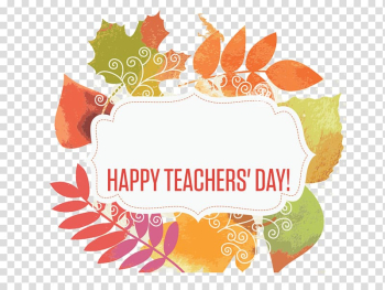 White and green background with text overlay, World Teachers Day How to Make Greeting Cards with Children, Teacher's Day Thanksgiving wreath decoration transparent background PNG clipart