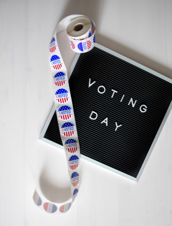 White and Grey Voting Day Sign White and Grey Voting Day Sign