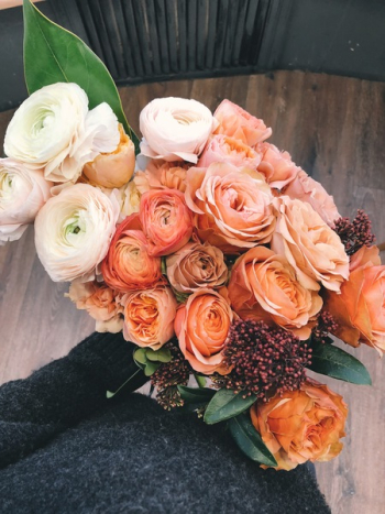 White and Orange Roses Bouquet White and Orange Roses Bouquet