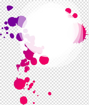 White and pink atom , Ink Watercolor painting, Colorful abstract water-color ink points transparent background PNG clipart