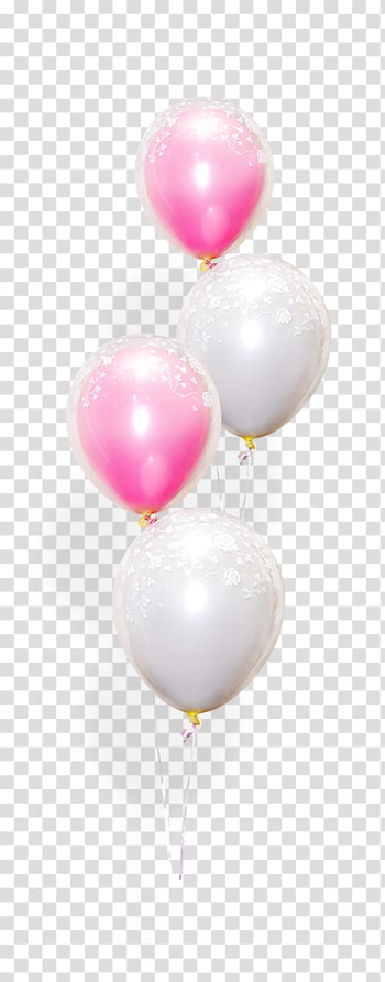 White and pink balloon illustration, Balloon, Balloons float transparent background PNG clipart