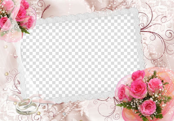 White and pink floral card, Wedding invitation Frames Desktop , Frame Best transparent background PNG clipart