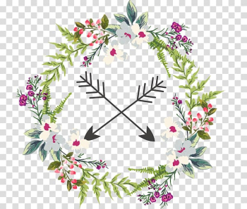 White and pink flower wreath illustration, black flower ring transparent background PNG clipart