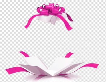 White and pink gift box illustration, Gift basket Box Tablet computer, Open gift box transparent background PNG clipart