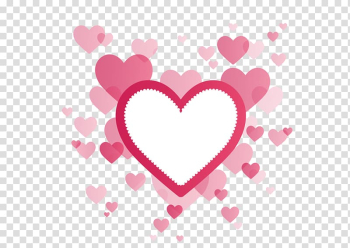 White and pink hearts illustration, Valentine's Day Heart , Heart-shaped frame transparent background PNG clipart