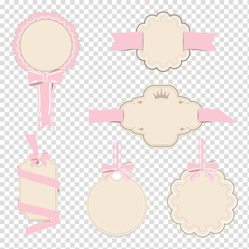 White and pink tags illustration, Pink , Pink ribbon transparent background PNG clipart