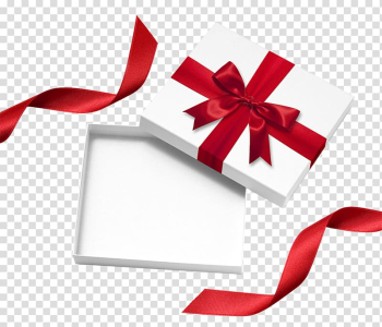 White and red gift box with bow, Gift wrapping Box .xchng , White gift box transparent background PNG clipart
