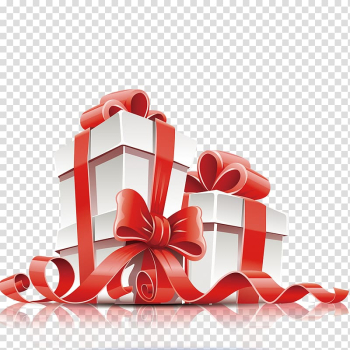 White and red present boxes , Gift card Box , gift transparent background PNG clipart