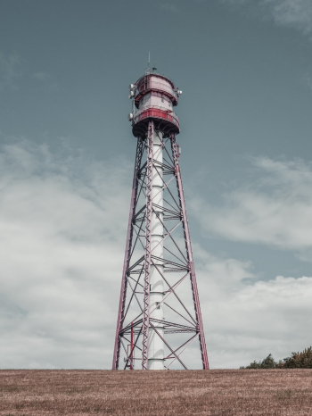 White and Red Transmission Tower White and Red Transmission Tower