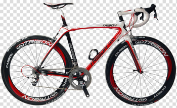 White and red Trigon road bike, Racing bicycle Colnago Cycling Bicycle Frames, cycle transparent background PNG clipart