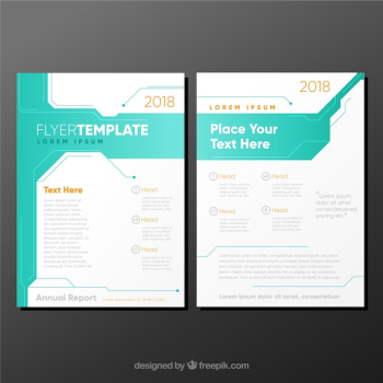 White and turquoise business brochure template