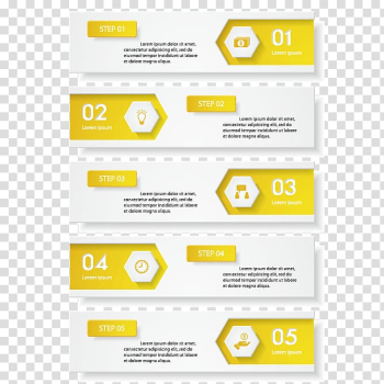 White and yellow arrow chart illustration, Yellow Infographic, Yellow-white minimalist design infographic material transparent background PNG clipart