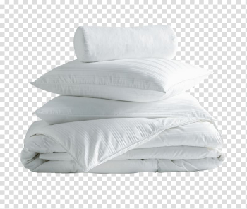 White bedding set, Pillow Bed Sheets Linens Duvet Bedding, tablecloth transparent background PNG clipart