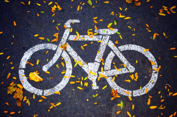 White Bicycle Road Sign White Bicycle Road Sign