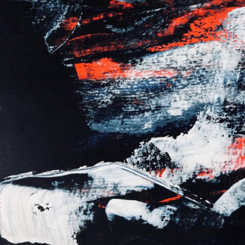 white, black, and orange abstract painting white, black, and orange abstract painting