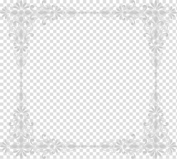 White Black Area Pattern, Grey flower frame transparent background PNG clipart