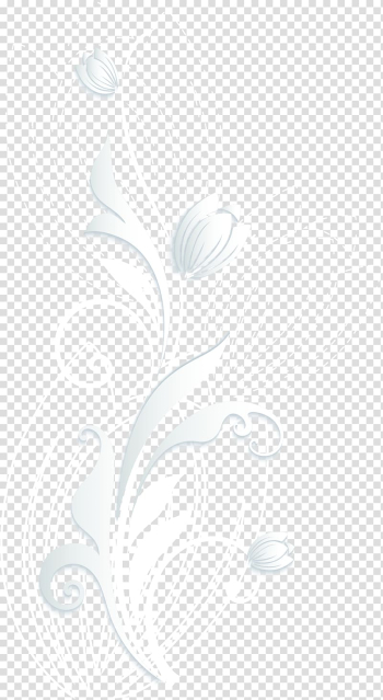 White Black Pattern, Hand painted tulip border transparent background PNG clipart