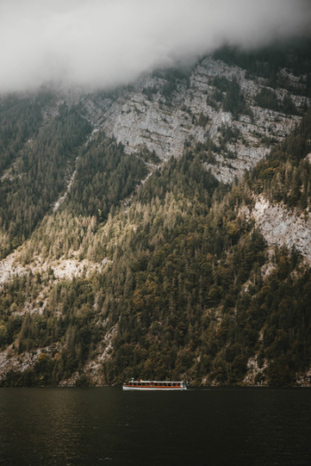 White Boat Beside Mountain White Boat Beside Mountain