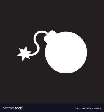 white bomb with lit fuse solid icon white bomb with lit fuse solid icon