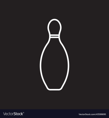 white bowling pin line icon