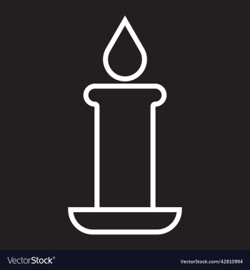 white candle line art icon white candle line art icon