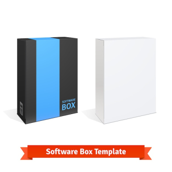 White cardboard software box White cardboard software box