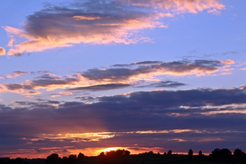 White Clouds and Blue Sky during Golden Hour