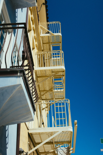White Concrete Building With Balcony White Concrete Building With Balcony