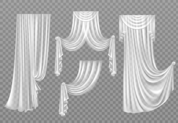 White curtains isolated on transparent Free Vector White curtains isolated on transparent Free Vector