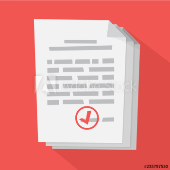 White document with a sign on it White document with a sign on it