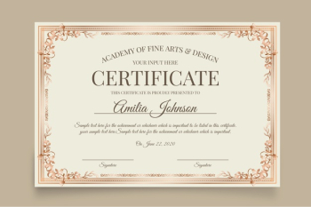 White elegant certificate template Free Vector White elegant certificate template Free Vector
