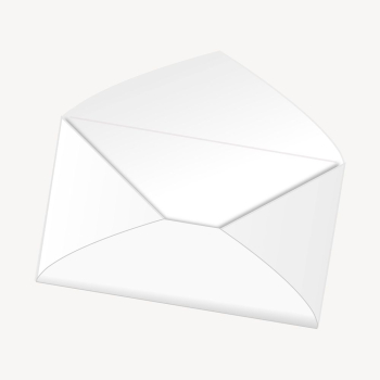 White envelope clip art, object | Free Photo - rawpixel