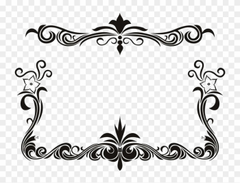 White Floral Border Png Download Image - Black Floral Design Border Png