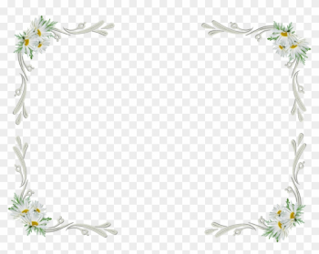 White Floral Border Transparent - White Flower Border Transparent Background