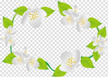 White flower wreath , Arabian jasmine Flower Euclidean , Exquisite Jasmine border transparent background PNG clipart
