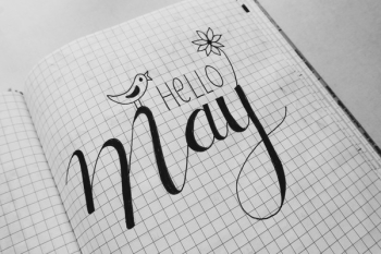 White Graphing Paper With Hello May Text White Graphing Paper With Hello May Text