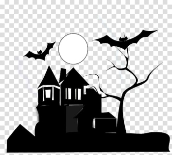 White House Haunted attraction Black and white , Black And White House transparent background PNG clipart