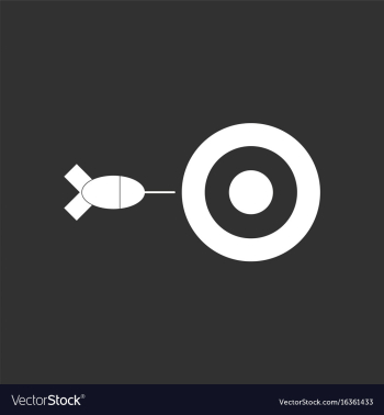 White icon on black background children darts vector image White icon on black background children darts vector image