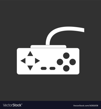 White icon on black background playing joystick vector image White icon on black background playing joystick vector image