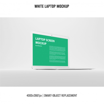 White laptop mockup Free Psd