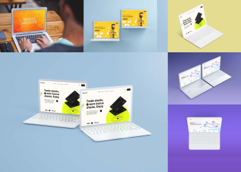 White Laptop Mockup (PSD)