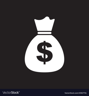 white money bag solid icon white money bag solid icon