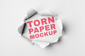 White paper hole mockup, torn | Free PSD Mockup - rawpixel