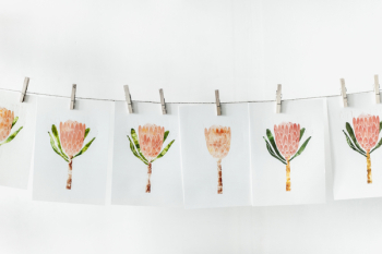 White Paper With Orange Flower Print Lot White Paper With Orange Flower Print Lot