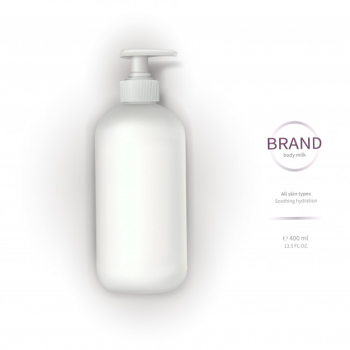 White plastic bottle with dispenser White plastic bottle with dispenser