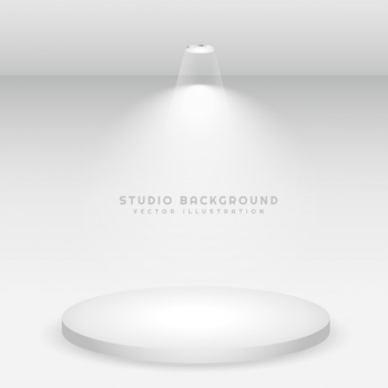 white podium studio background