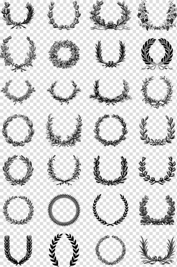 White ribbon, 20 kinds of decorative border title transparent background PNG clipart