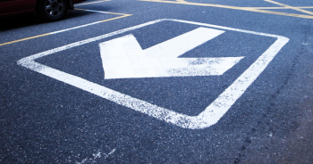 White Road Arrow Sign White Road Arrow Sign