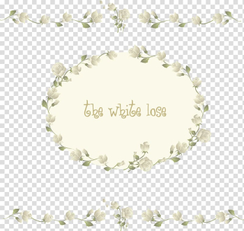 White rose flower wreath with text overlay, Euclidean Flower Rose, White roses ring decorative pattern transparent background PNG clipart